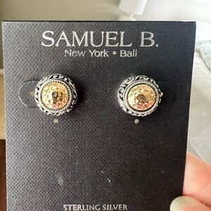 Samuel B. Gold and Sterling Silver Earrings